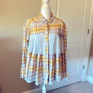 Free people A-line button down shirt